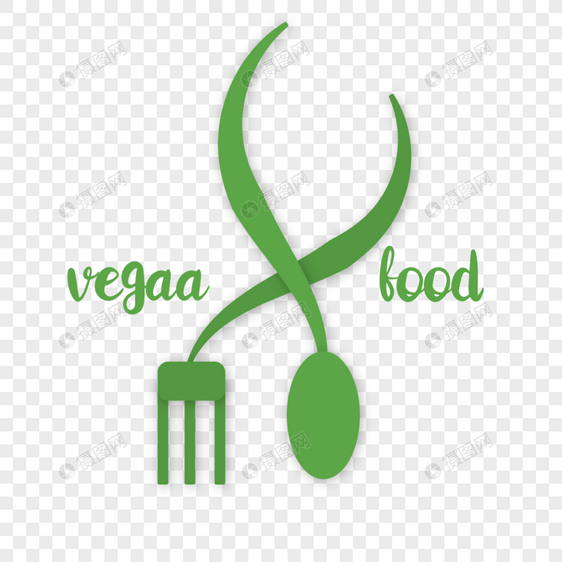 矢量绿色食物标志创意图片