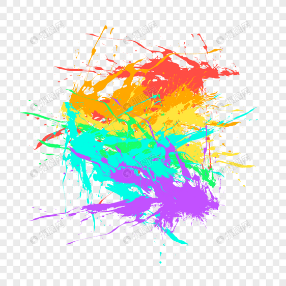 彩虹色泼墨风格爆炸粉末图片