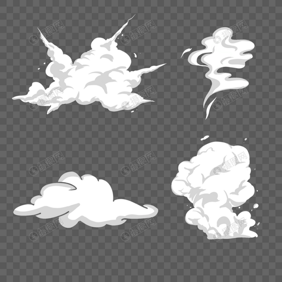 漫画爆炸烟雾云朵图片