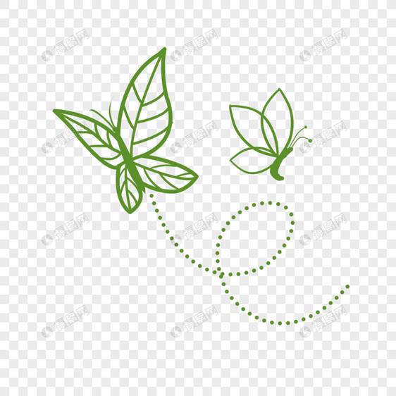 绿色蝴蝶图案图片