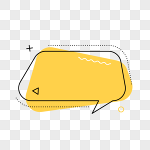黄色梯形虚线对话框几何促销标签图片