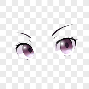 动漫人物紫色大眼睛特写图片