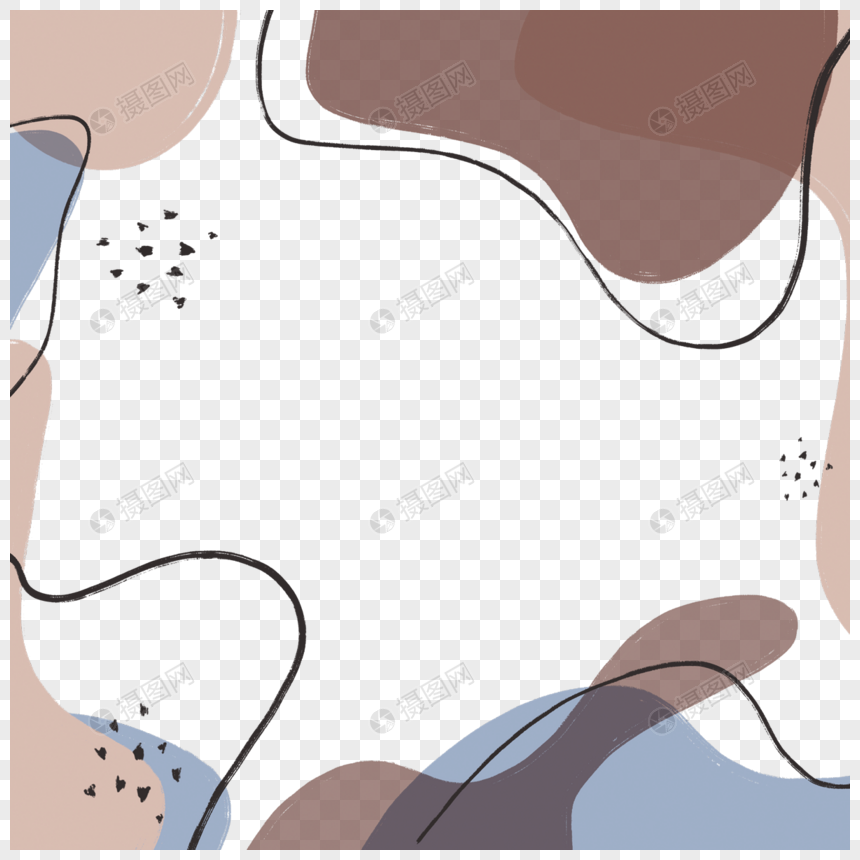 灰色线条色块抽象孟菲斯边框图片