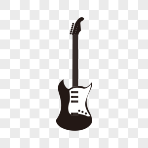 线稿音乐器材卡通黑色电吉他高清图片