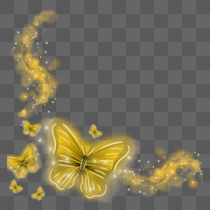 金色光线流动蝴蝶光效图片