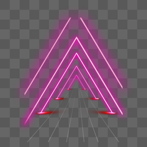 红色霓虹灯三角形拱门图片