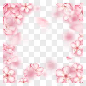 虚化粉色动态光效樱花边框图片