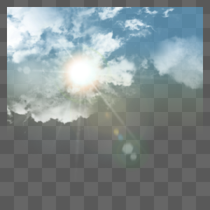 云朵炫光太阳光光效图片