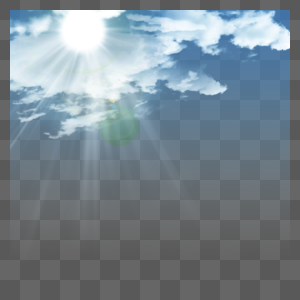写实风格云朵白色太阳光光效图片