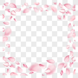 粉色花瓣春天樱花边框图片