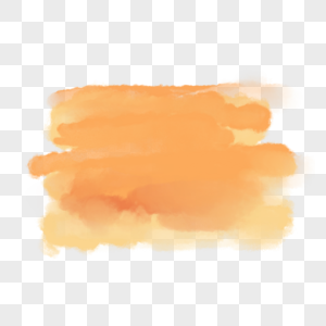 笔刷晕染半透明水彩抽象橙色图片