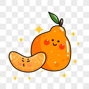 卡通可爱水果贴纸表情橙色橘子图片