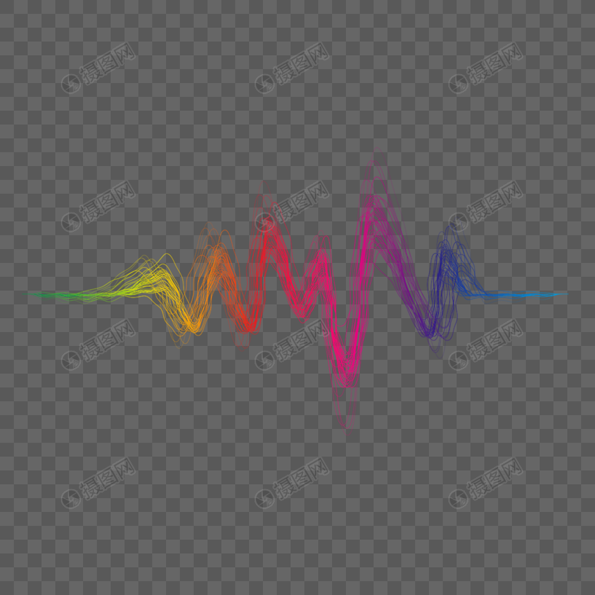 五颜六色声波渐变粗糙线条科学技术声音均衡器图片