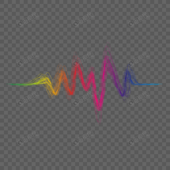 五颜六色声波渐变粗糙线条科学技术声音均衡器图片