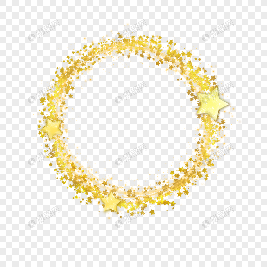 金色星星圆圈边框图片