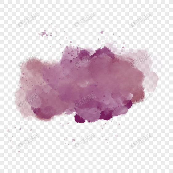 水彩墨迹晕染紫色图片