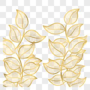 叶子边框金色金线效果图片