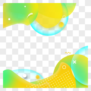 sns抽象流体黄绿色边框图片