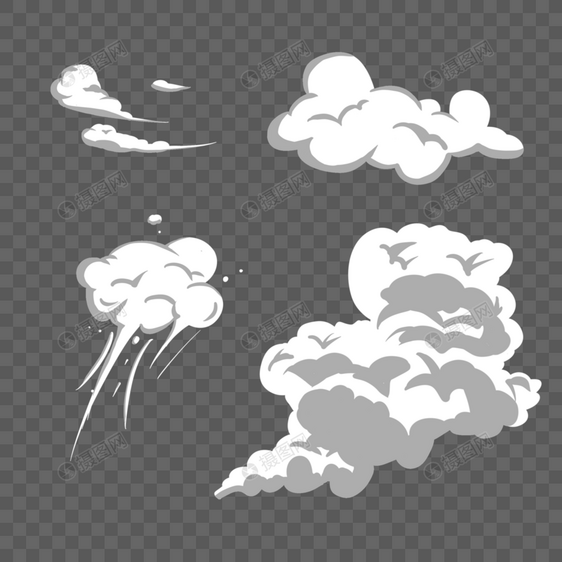 漫画烟雾气氛云朵图片