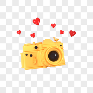 3d相机可爱黄色图片