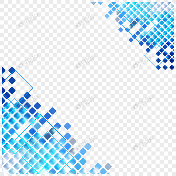 科技光效蓝色商务边框图片