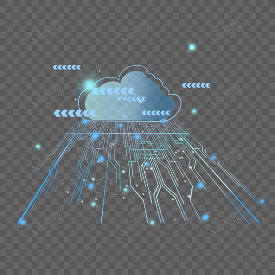 网络安全技术概念蓝色电路板云计算图片