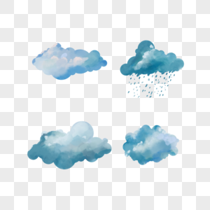 蓝色乌云云雨水彩云朵图片