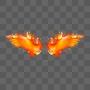 火焰光效抽象燃烧翅膀图片
