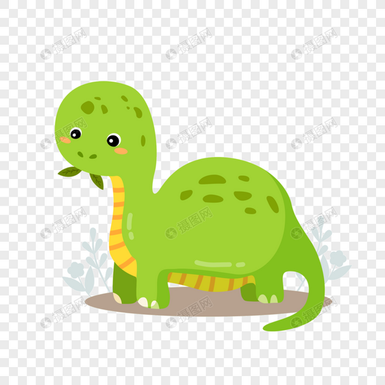绿色可爱卡通恐龙图片