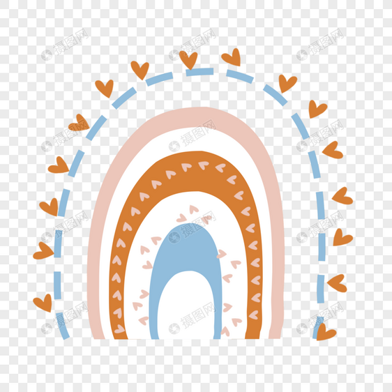 心形外框卡通水彩彩虹图片