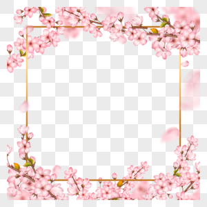 春天粉色樱花枝条边框图片