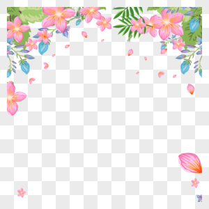 飘落的春季旅游花卉边框图片