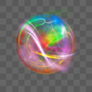 立体混色抽象光效光球图片