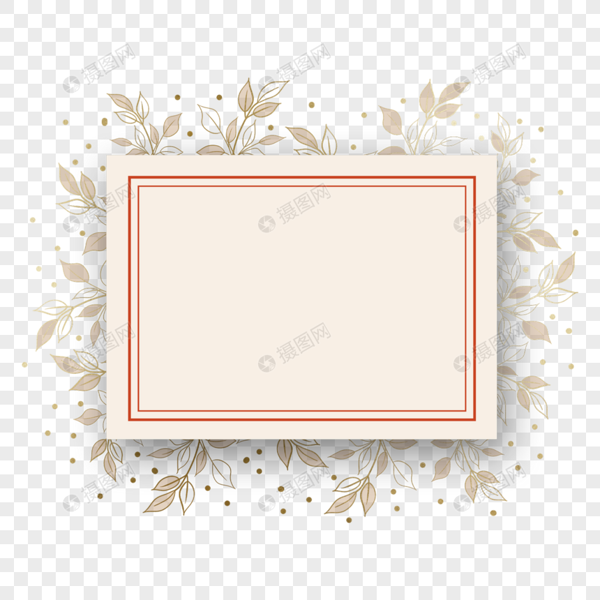传统金色花纹树枝方框背景图片