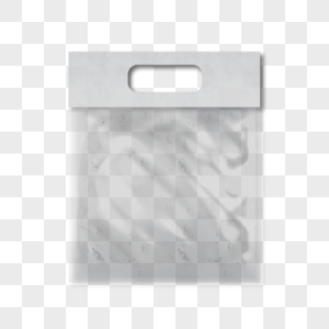 褶皱的3d透明塑料手提包装袋高清图片