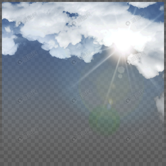真实质感云朵晴朗太阳光光效图片