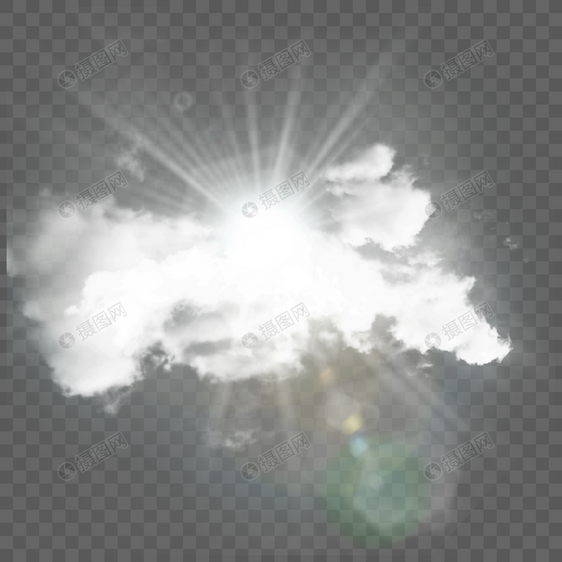 乌云云朵遮挡太阳光光效图片