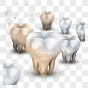 写实牙菌斑光效牙齿健康图片
