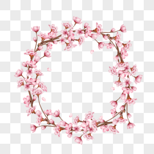 树枝花环春天樱花边框图片