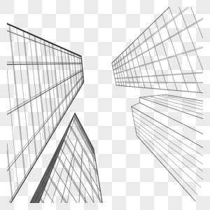 城市高楼线条建筑图片