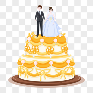 新娘新郎的婚礼蛋糕图片