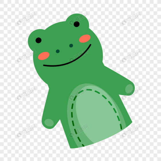 绿色青蛙手指木偶戏动物图片