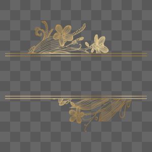 金色植物装饰线稿边框图片