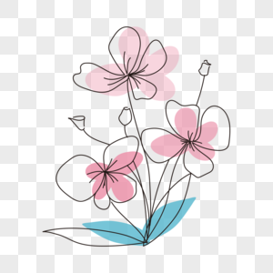 局部渲染叶子花朵简笔画之蝴蝶花图片