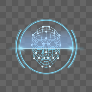 抽象面部识别人脸图片