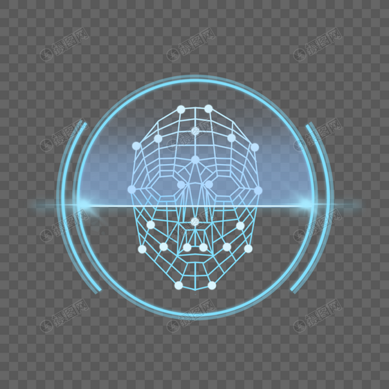 抽象面部识别人脸图片