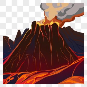 卡通自然灾害火山喷发岩浆图片