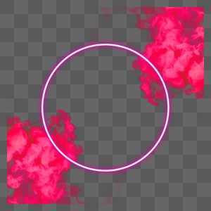 霓虹粉色烟雾圆形边框图片