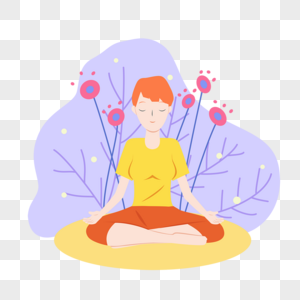 温和的女人正在做冥想图片素材