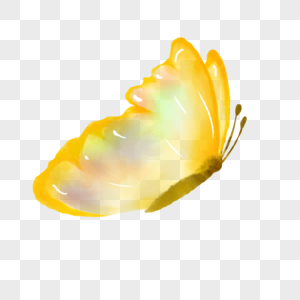 黄色水彩画水彩蝴蝶图片